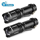 Albrillo Led Bright Mini Flashlight with Zoomable Function and 3 modes,Pocket Powerful Tactical Flashlights,300lm Water Resistant Torch for Camping Hiking, Pack of 2