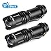 Albrillo Led Bright Mini Flashlight with Zoomable Function and 3 Modes, Pocket Powerful Tactical Flashlights, 300lm Water Resistant Torch For Camping Hiking, Pack of 2