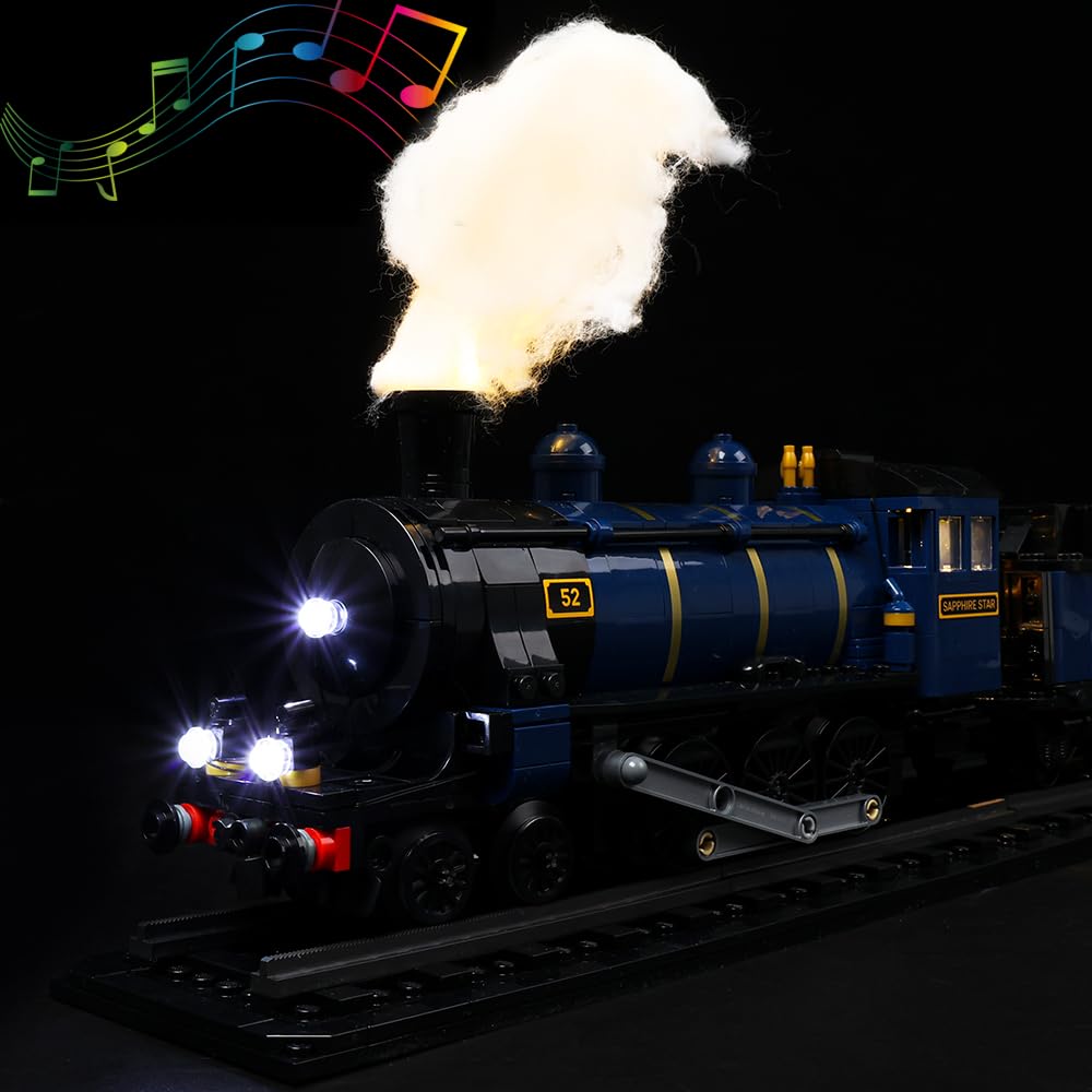 Kyglaring Led Light Kit for lego Train Sets Building Blocks, Orient Express Train Lighting Set Compatible With Lego 21344 - No lego Model Train Buildings,(Sound Version)