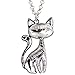 BONSNY Statement Enamel Alloy Chain Cat Necklaces Pendant Original Design For Women (Blue)