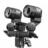 Fancierstudio DOUBLE AC Flash Light Stand Swivel Mount with Umbrella holder By Fancierstudio E27 Double