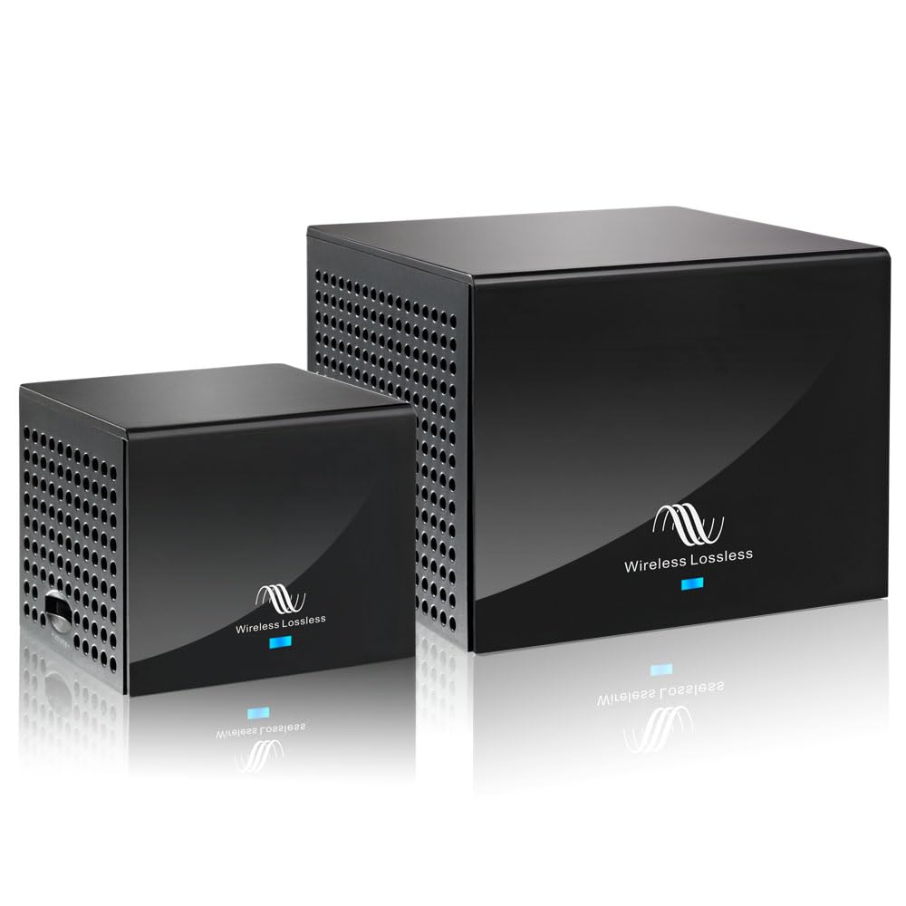 Photo 1 of Nodelay S-AIR100-PRO Wireless Rear Speaker kit, 5.8G Low Latency Audio Transmitter and Receiver, 80W+80W high Power, Compatible with A/V Receiver, Stable and Anti-Interference