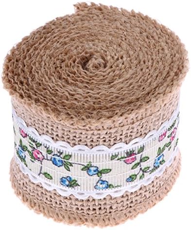 ArMordy(TM) 2M Jute Burlap Natural Hessian Ribbon Roll Vintage Table Runners Wedding Party Decoration Home Decor 3 Colors