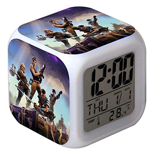 Buy Leegoal 7 Colors LED Fortnite Alarm Clock, Digital Alarm Clock with Snooze Function, LCD