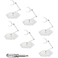 Flymer Action Figure Stand Clear, 6 Pcs Adjustable Action Figure Display Stands with Screwdriver