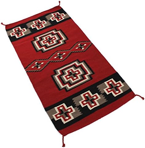 Splendid Exchange Hand Woven Wool Southwest Area Rug, 2.7 by 5.3 foot, Cross Red and Black