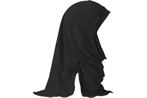 Suillty Kids Girls One Piece Muslim Hijab Scarf Floral Lace Hear Wrap Islamic Full Head Scarf Shawls