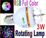 hkbayi 3W E27 Full Color LED Crystal Voice-activated Rotating Stage Light DJ Lamp Light Bulb Stage Lighting