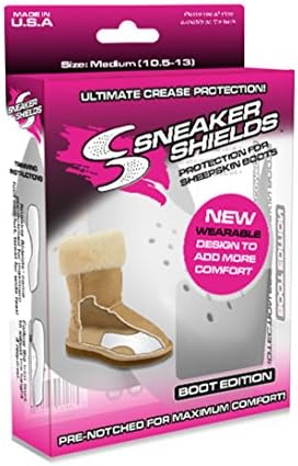 6 Pack - Sneaker Shields - Boot Toe Box Decreaser, Anti Crease Wearable Inserts for Boots - Keep Them Crease Free - Pre Notched - Winter Boot Shield (Large (Men's 12.5 &amp; Larger))