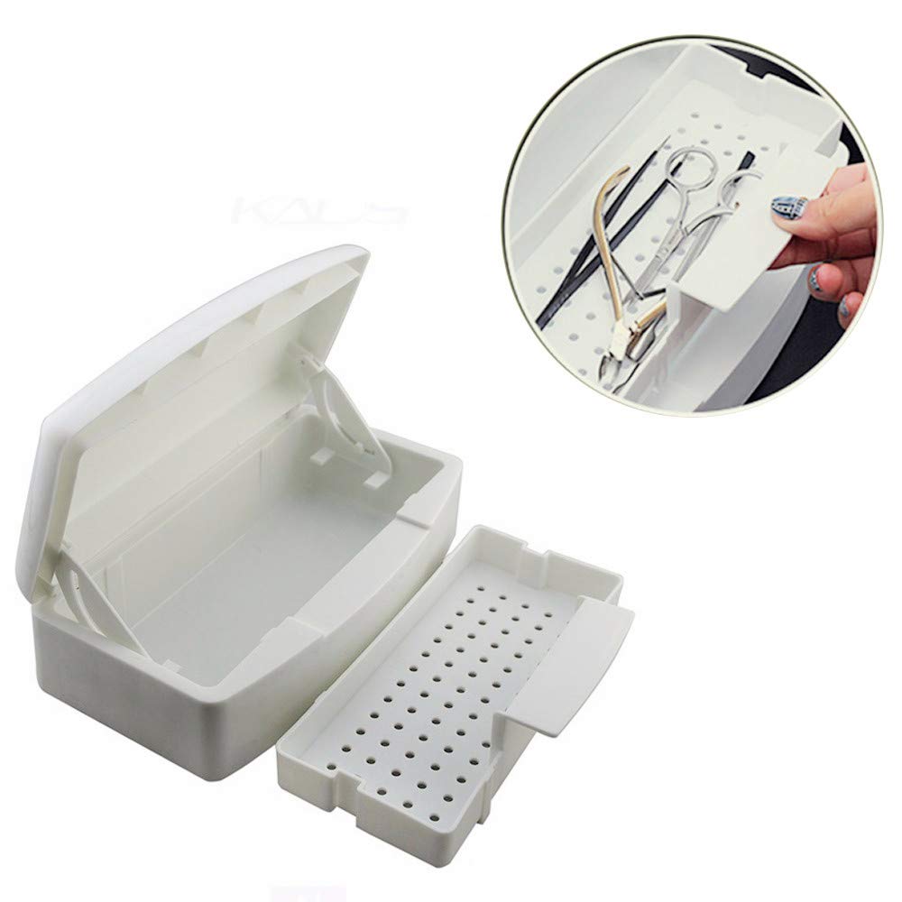 Pinkiou Nail Tool Clean Box Plastic Nail Tray for Alcohol Cleaning Container for Nipper Clipper Cutter Manicure Tools Nail Art Equipment for Salon SPA : Beauty