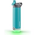 Hidrate Spark TAP Smart Water Bottle – Insulated Stainless Steel – Tap Phone to Track Water Intake, LED Glow Reminder When You Need to Drink – Straw Lid, 20 oz, Scuba