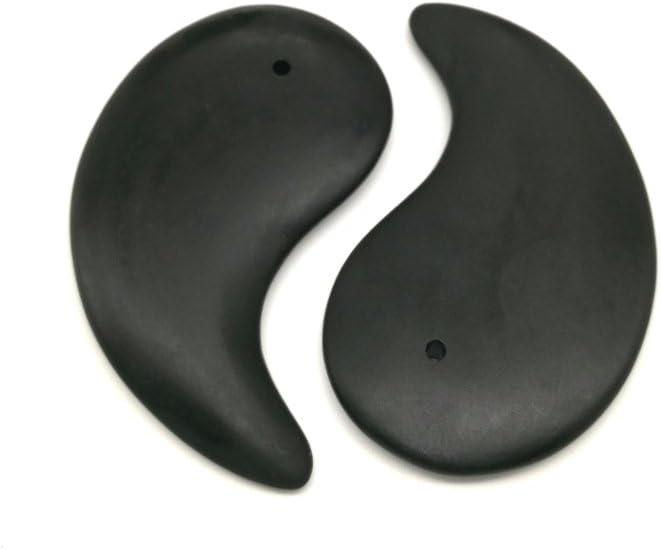 Windfulogo 2 Pcs Tai chi Shaped Guasha Massage Gua ShaTool Natural Bian Stone Scraping Gua Sha Board for SPA Acupuncture Therapy on Face, Back, Neck,Shoulder