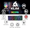 KLIM-Chroma-Gaming-Keyboard-UK-Layout-Slim-Durable-Ergonomic-Quiet-Waterproof-Silent-Keys-USB-Wired-Backlit-Keyboard-for-Laptop-PC-Mac-Gamer-PS4-keyboard-NEW-2021-VERSION-Black KLIM Chroma Gaming Keyboard Wired USB - NEW 2023 - Durable Ergonomic Waterproof Silent Keyboard - 2 ms Response Time…