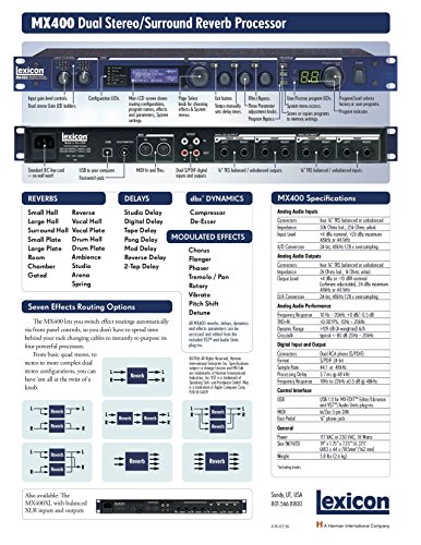 Lexicon MX400 Dual Stereo Reverb/Effects Processor - Thumbnail 6