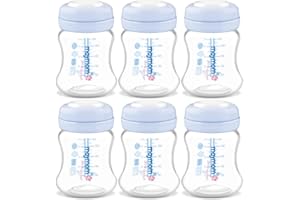 Maymom Wide-Mouth Milk Storage Collection Bottle with SureSeal Sealing Disk; Compatible with Spectra/Motif Luna/Ameda MYA/Bellababy Pumps. Can Replace Spectra S1 S2 Bottles, 6 pc (4.7Oz/140mL, 6pc)