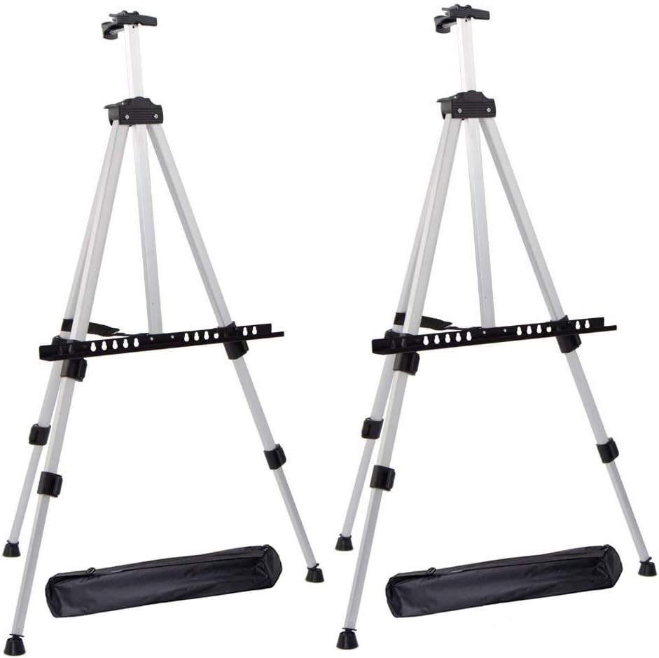 ORIKUA Aluminum Alloy Artist Easel Stand Art Easels with Adjustable Height from 21 to 66-Inch Triangle Easel with Bag Suitable for Studio, Office, Outdoor (2)