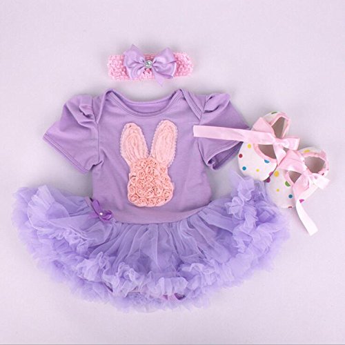 Handmade pink Girl Baby Clothes Dress set suitable for 20