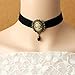 Lace Living Fashion Sexy Retro Black Victorian Cameo Pearl Bead Velvet Choker Necklace