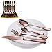 Flatware Set, Magicpro Modern Royal 24-Pieces Rose gold Stainless Steel Flatware for Wedding Festival Christmas Party, Service For 6