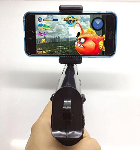MennBir AR Shooting Game Gun Bluetooth AR Toy Gun with Cell Phone Stand Holder Move 360° 3D for iOS/ Android (with Free APP)