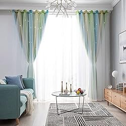 Shiny Stars Children Cloth Curtains Princess