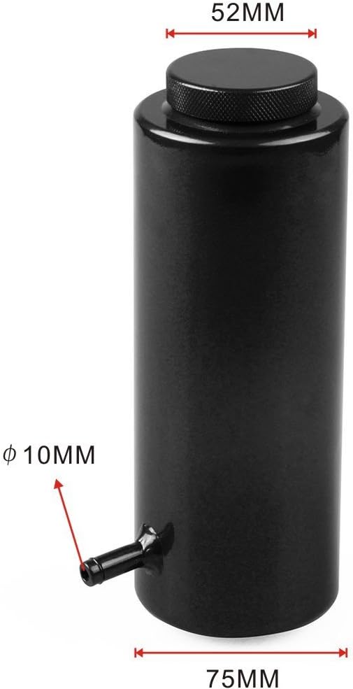 Templehorse 800ml Racing Radiator Coolant Overflow Billet Aluminum Oil Catch Tank Round Oil Catch Can Reservoir Silver