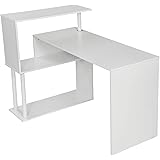 Scrivania Angolare Con Libreria - 120x100 Cm Nero | WOLTU Design Scandinavo | Salvaspazio Per Ufficio E Casa - Foto 9