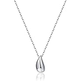 SLUYNZ 925 Sterling Silver Chunky Teardrop Choker Necklace for Women Teens Pear Pendant Necklace
