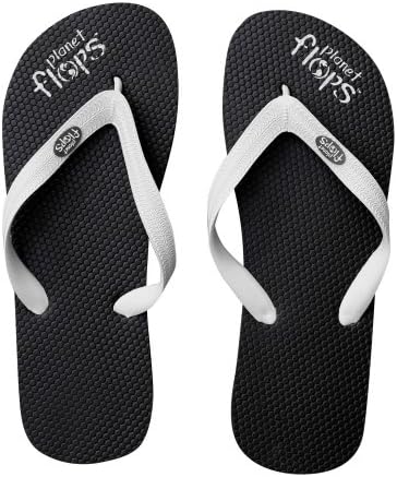 Planet Flops Blackberry (Black/White) Flip-Flops: Incredibly Comfortable, Eco-Chic, Brazilian, Natural Rubber Flip-Flops.