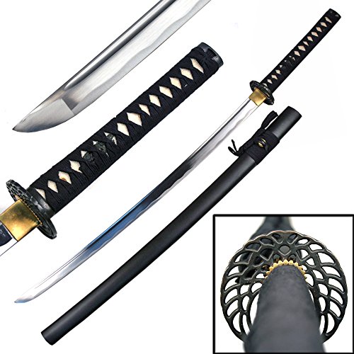 Ace Martial Arts Supply Practice Handmade Iaido Iaito Katana Sword (Unsharpened Sword)-Musha (Dancing Crane Tsuba)