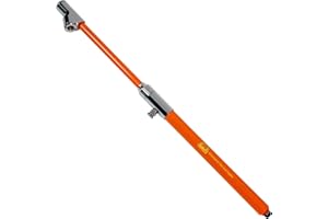 SILVERBACK AUTOMOTIVE TOOL AND SUPPLY Silverback Hi-Visibility Dual Foot Commercial Truck Tire Pressure Gauge, Recalibratable. Heavy Duty Stick Gauge with Auto-Retract Metal Bar, Range 10-150 PSI in 2 PSI Increments.