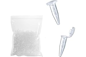 QOAEZK 1.5ML Micro Centrifuge Tubes,Clear Plastic Graduated Microcentrifuge Test Tubes with Attached Lid for Lab, EO Sterilized,Pack of 500pcs