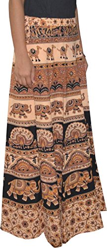 modern kart bagru print women's 100% pure cotton wrap around skirt.