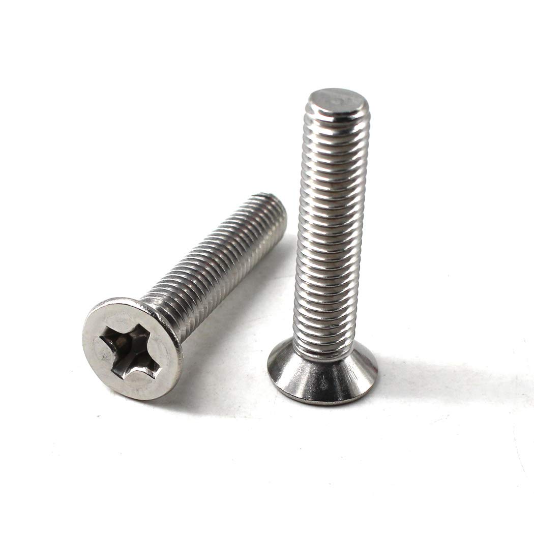 M2.5x8 Phillips Screws 304 Stainless Steel Flat Head Machine Screws Countersunk Screw (Pack of 100)