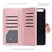 iPhone 8 Plus Case, iPhone 7 Plus Case, BENTOBEN Shiny Bling Flip Folio Card Slots Cash Holder Wrist Strap Magnetic Snap Closure Protective Wallet Phone Case for iPhone 8 Plus/7 Plus Rose Gold/Pink