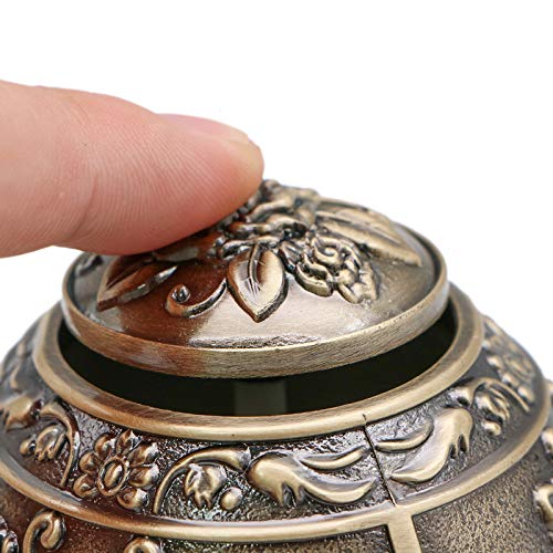 WSSROGY Retro Automatic Toothpick Holder Protable Push Style Vintage Embossed Toothpick Dispenser Box for Home Hotel Decoration