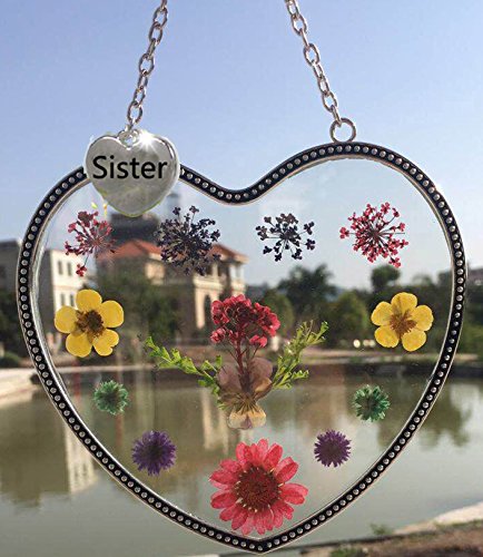 Tiffany Lamp & Gift Factory Nurse Heart Nurse Suncatcher with Pressed Flower Heart - Heart Suncatcher - Sister Gifts Gift for Sister's Day ... (4.754.75)