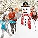 iBaseToy Snowman Kit - Includes Hat Scarf Wooden Carrot-Nose Tobacco Pipe and Black Dots for Eyes Mouth Buttons - Winter Outdoor Fun Toys for Kids Christmas
