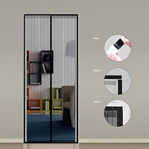 Binwo Magnetic Screen Door, Screen Door with Complete Full Frame Loop Fastener, Super Fine Fly Mesh Door Mesh No More Mosquitoes or Insects, Pets and Toddlers friendly & Instant Bug Mesh (36"x83") - Thumbnail 4