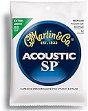 Martin SP Acoustic 12-String Set: Phosphor Bronze Guitar Strings Extra Light MSP4600 .010 - .047