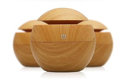 Shoppoworld Mini Aroma Essential Oil Diffuser, Wood Grain Cool Mist Humidifier Portable