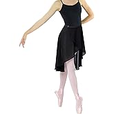 ENASGLOO Women Teen Girls Ballet Skirt Chiffon Dance Dancewear, Adjustable Waist Wrap Skirt