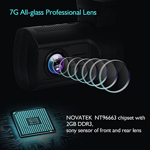 Dual Car Dash Cam,Mini 0906 Dual Channel FHD 1080P 275 Degree Wide Angle Car DVR Recorder with Super Night Vision,GPS,Motion Detection,WDR,Loop Recording camera for car
