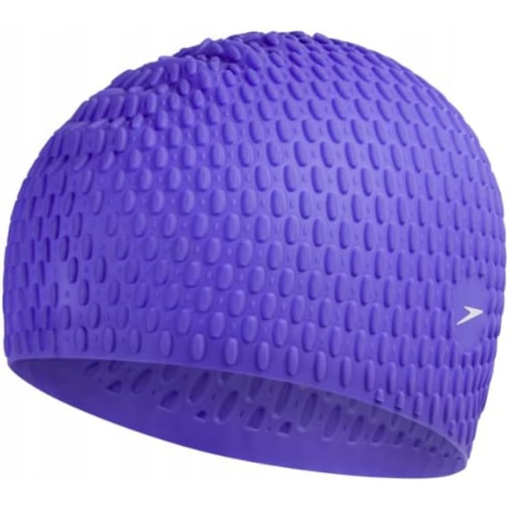 Speedo Unisex-Adult Bubble Active+ Swimming Cap | Textured Design Training Aids, Galinda/Ultra Violet, One Size