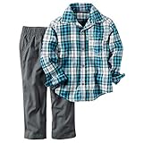Carters Little Boys' Flannel Shirt Canvas Pant Set