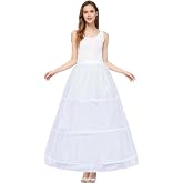 Jolbndcv Women's Petticoat Crinline Petticoat Underskirt Skir Slips for Wedding Ball Gown Bridal Dress Tulle(4/6-Hoop)
