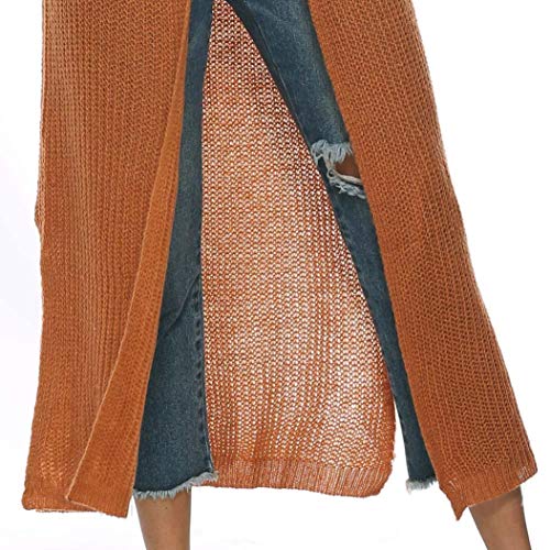 Autumn Long Sleeve Open Cape Casual Coat for Women Blouse Kimono Jacket Cardigan Coffee - Thumbnail 5