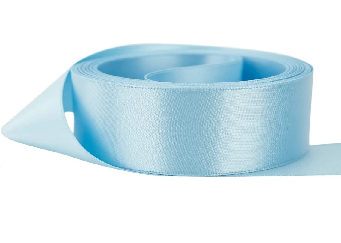 Pale Blue 10MM Satin Ribbon 22 Metrs Gift Wrap Ribbon, Ribbons for Gift Wrapping, Christmas Ribbon, Gift Wrapping Ribbon for Crafting, Wedding Party Decor