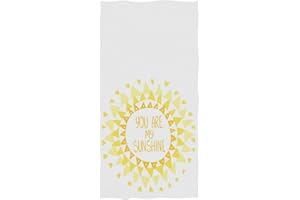 Naanle Stylish Beautiful Sun from Triangles You are My Sunshine Pattern Soft Large Hand Towels Multipurpose for Bathroom, Hotel, Gym and Spa (16" x 30",White)