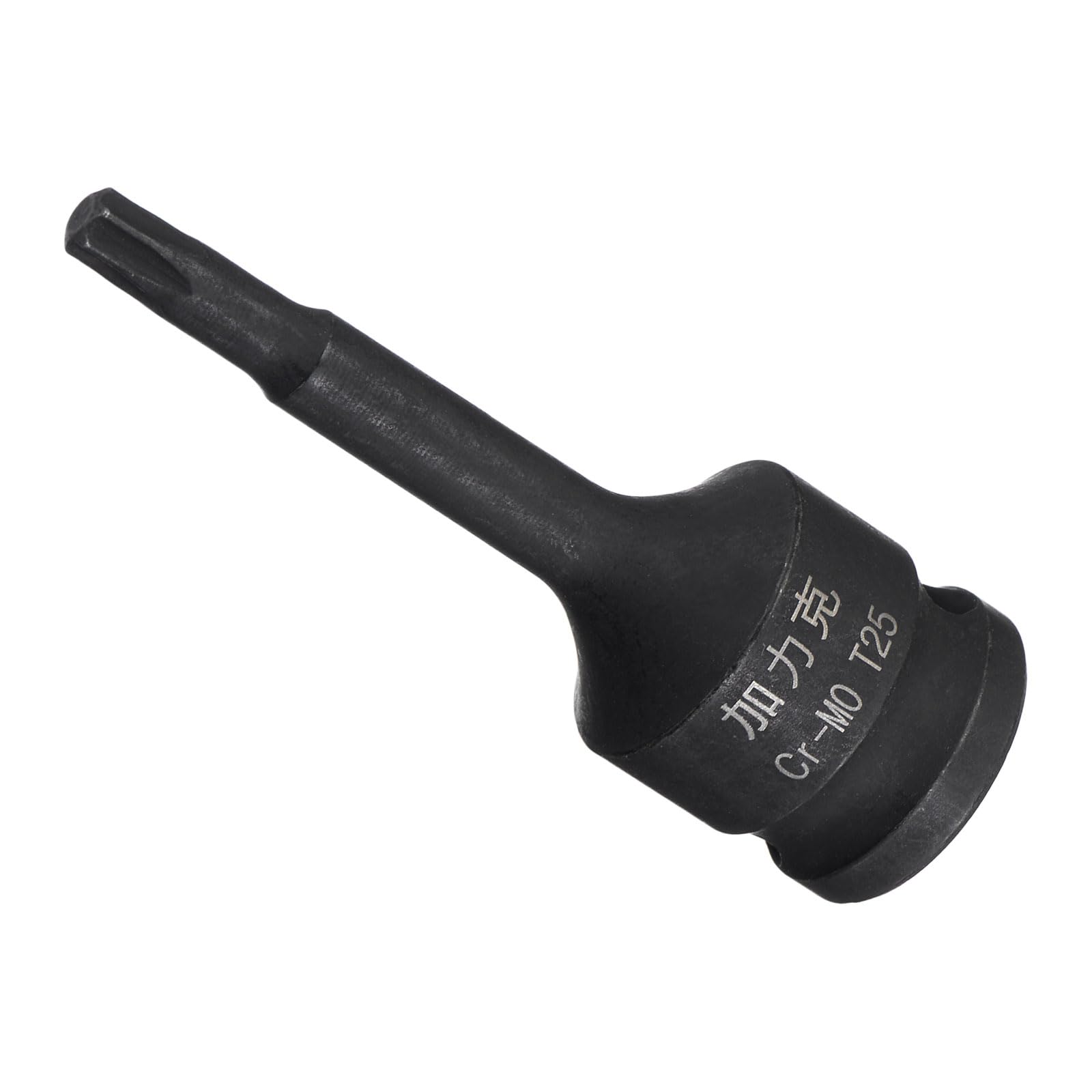 CoCud Impact Torx Bit Socket, T25 3/8" Square Drive 60mm Length, CR-MO Chamfer Design Pin Hole 6 Point Star Socket Bit - (Applications: for Automotive Repair)